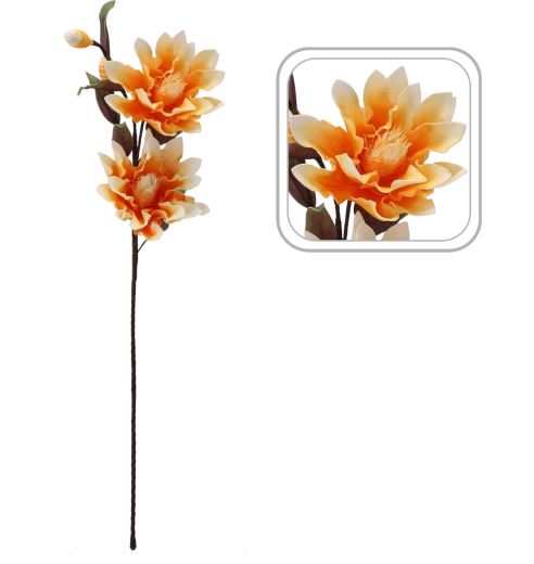 Dekorativna umetna roža 111 cm oranžna