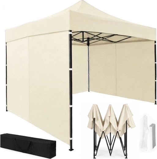 Vrtni paviljon/party šotor 3 × 3 m, samodejno postavljanje, bež, MultiGarden