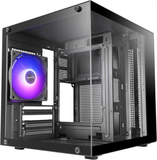 Mars Gaming MC-CUBE microATX case black with ARGB fan