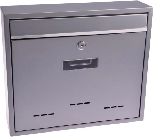 Poštni nabiralnik RADIM z zadnjim vmetavanjem, siv, 360 × 310 × 90 mm