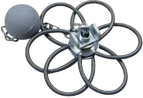 Dimniška roža s 6 vzmetmi in utežjo, nerjaveče jeklo, 130–230 mm