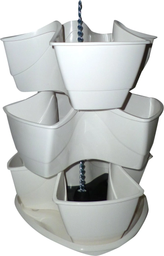 Kaskadni cvetlični lonec COUBI, bel