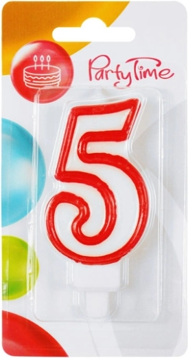 Rojstnodnevna svečka številka 5 – rdeča