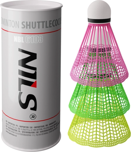 Badmintonske žogice NILS NBL6103, multicolor, 3 kosi