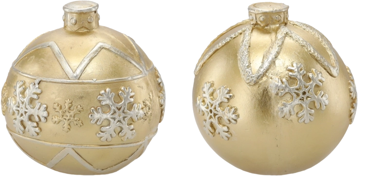 Zlata božična krogla s snežinkami 21,5 cm