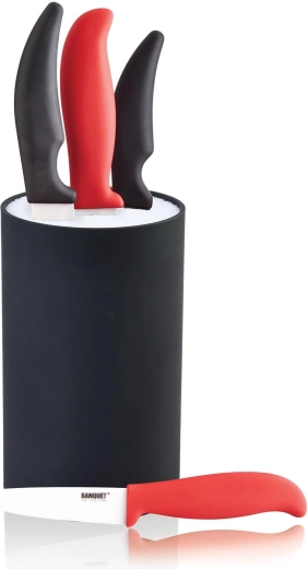 Stojalo za nože CULINARIA Black z odstranljivo vložko s ščetinami, 18 cm