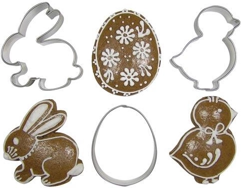 Set nerjavnih modelčkov za izrezovanje Velika noč – jajce, piščanec in zajec