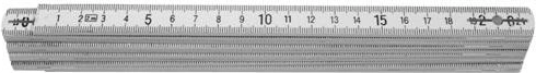Folding plastic ruler 1 m, white