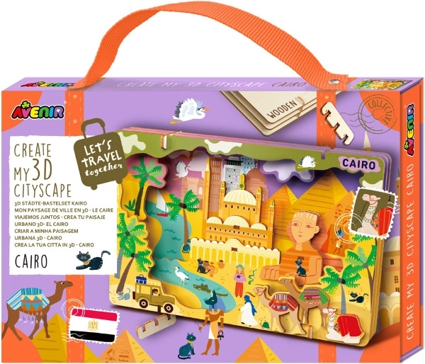 Lesene 3D sestavljanke – mestna panorama Kaira AVENIR