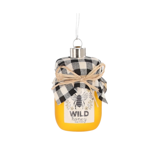 Steklena božična okras v obliki kozarca za med