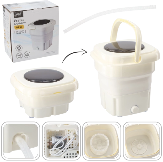 Prenosni zložljivi mini pralni stroj 18 l, bel