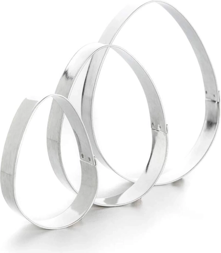 Set izrezovalnikov za piškote v obliki jajca, 3 deli