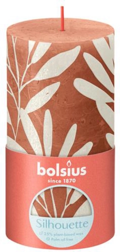 Rustikalna sveča koralna in žajbelj 130 × 68 mm