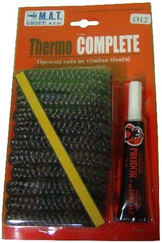 Izolacijska tesnilna vrvica 8 mm THERMOKOMPLET s kompletom lepila, 2,5 m, do 500 °C