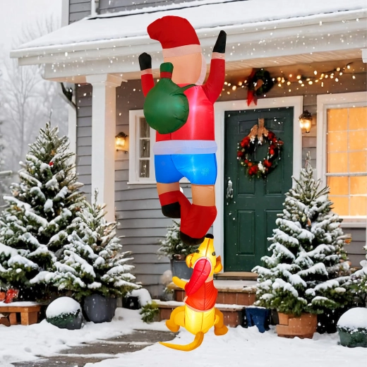 Inflatable Santa with Reindeer 1.8 m with LED Backlighting