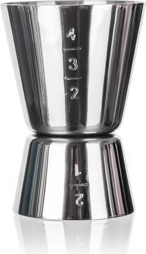 Barski merilni kozarec iz nerjavečega jekla 20/40 ml AKCENT