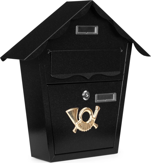 Stenska poštna nabiralnik iz pocinkanega jekla ModernHome, črna