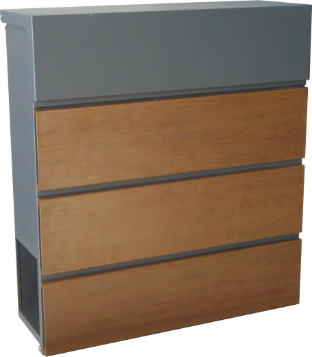 Poštni nabiralnik z lesnim dekorjem, antracit 370 × 410 × 130 mm