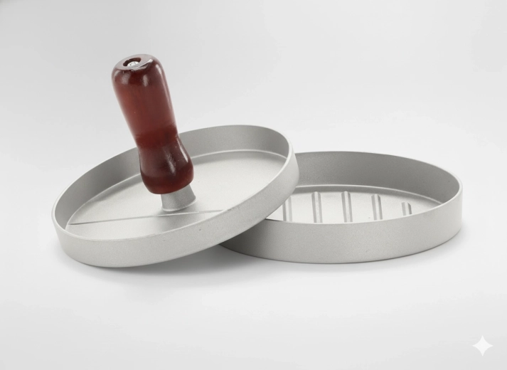 Tiskalnik za hamburgerje z lesnim ročajem 11,8 × 2 × 7,2 cm