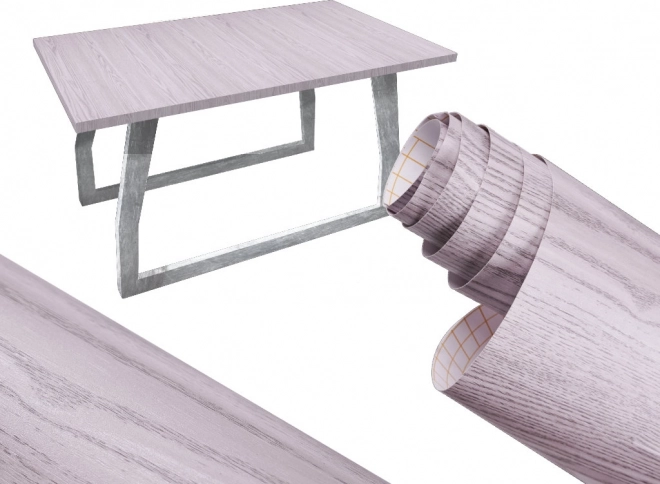 Samolepilna dekorativna folija hrast srebrno-siva 1,22 × 50 m
