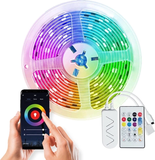 Solight pametni WiFi LED-trak RGB 5 m z adapterjem in daljinskim upravljalnikom