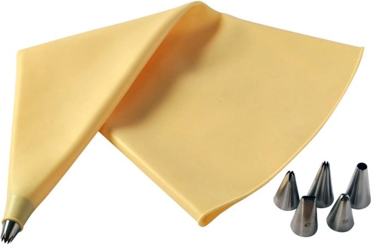 Silikonska dekorirna vrečka TORO s 6 nastavki