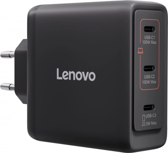 Lenovo večportni polnilnik USB‑C GaN 100 W