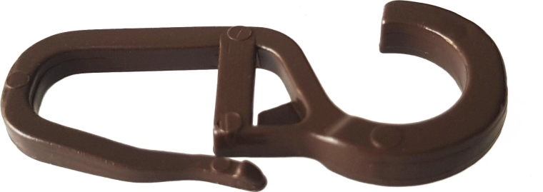 Velik kavelj za zavese, rjav (10 kosov)