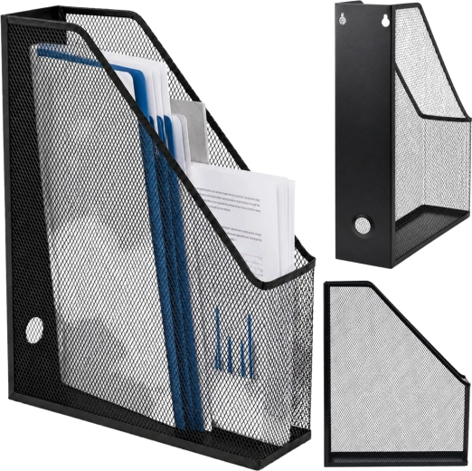 Metal document organizer stand for A4, black - 1 piece