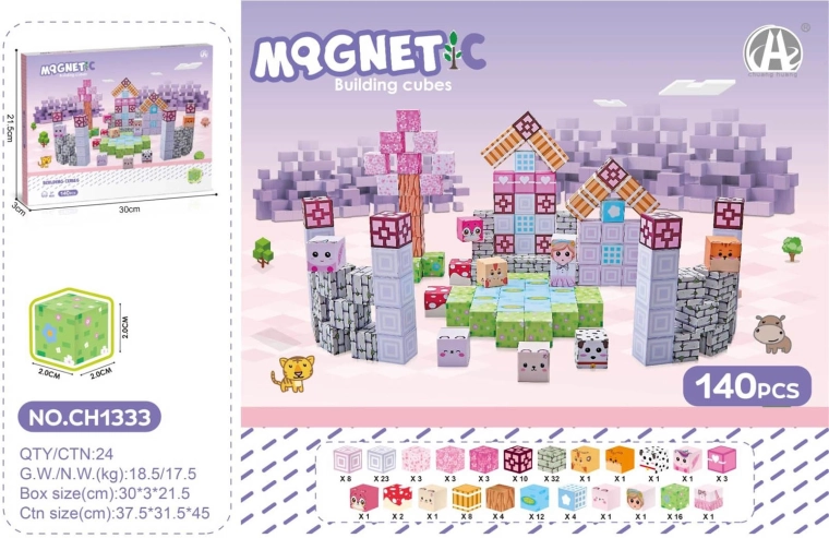 Magnetne kocke 3D za otroke 140 kosov