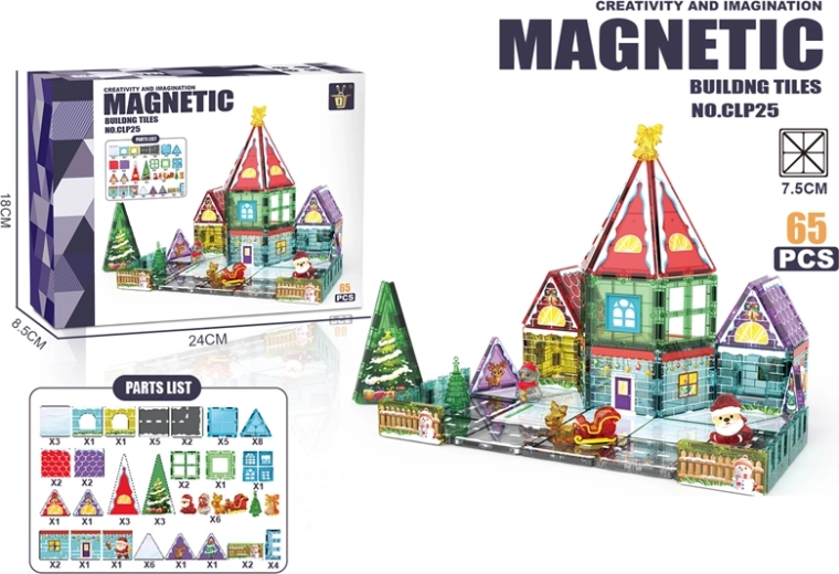 Magnetna konstrukcijska igrača – hiška Miklavža (65 delov)