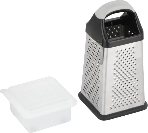 Nerjavno štirikotno ribeženje s plastičnim ročajem in posodico