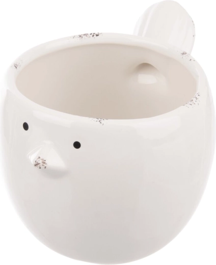 Keramični cvetlični lonec v obliki ptička, bel, 17 cm
