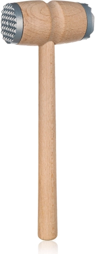 Dvostranski tolkač za meso 30 cm iz bukovega lesa in kovine BANQUET Brillante