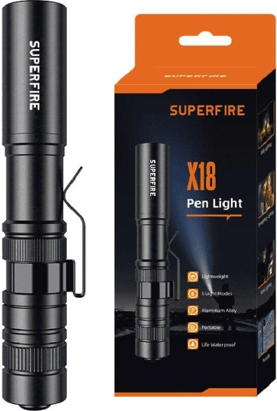 Žepna svetilka Superfire X18, 55 lm, 5 načinov, doseg 38 m