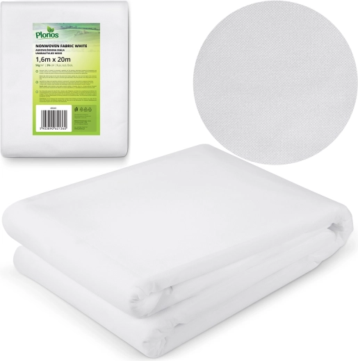 Zimska zaščitna agrotekstilija PLONOS 1,6 × 20 m, 50 g/m² – bela