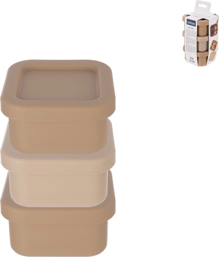 Komplet silikonskih mini posodic za živila, kvadrat 160 ml, 3 kosi (mix)