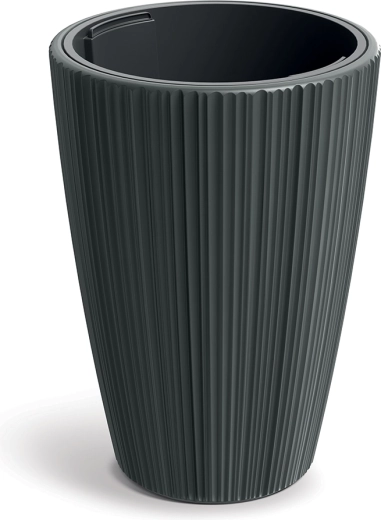 Cvetlični lonec ORO 29,8 cm temno siv z vložkom