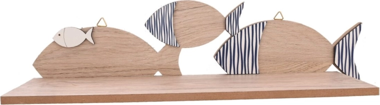 Lesena stenska polička Beach 38 × 11 × 11 cm