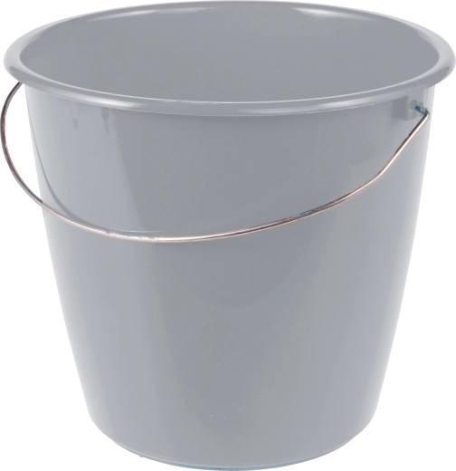 Vedro 5 l z kovinskim ročajem, sivo