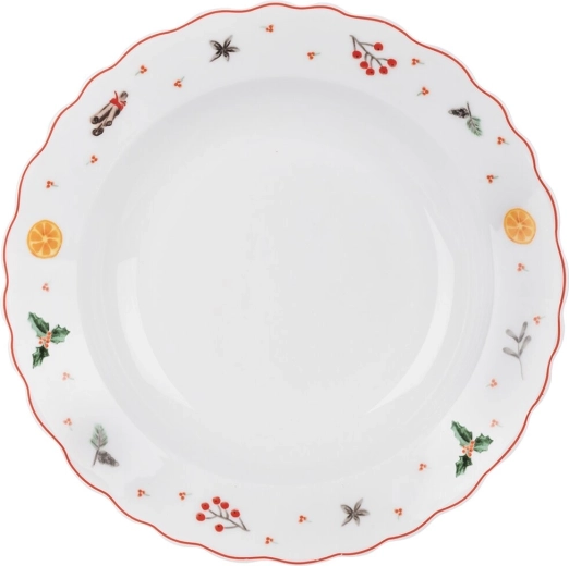 Globok porcelanast krožnik Dišava božiča 24,5 cm