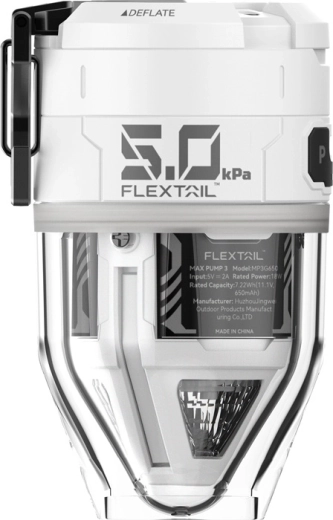 Flextail Max Pump 3 prenosna električna črpalka z lučko, bela