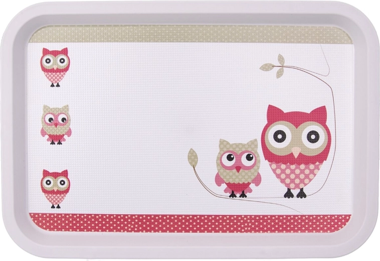 Toya plastičen servirni pladenj z motivom sove 30,5 × 21 cm