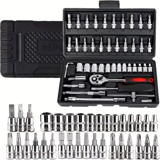Renew Force komplet nasadnih ključev 1/4" 46-delni z ragljo in kovčkom