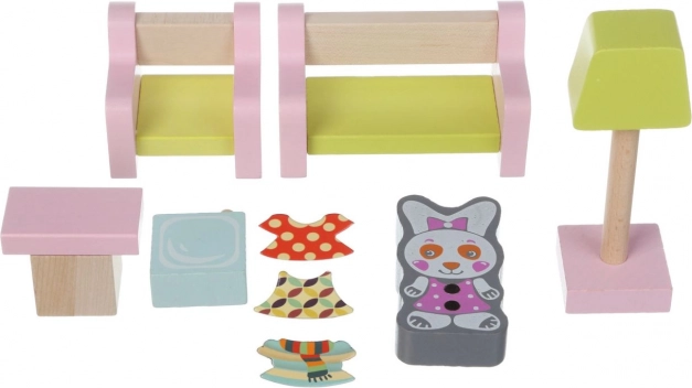 Dnevna soba - lesen pohištveni set za punčke Cubika