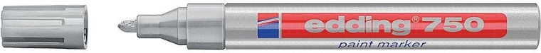 Lakiran označevalnik edding 750, srebrn