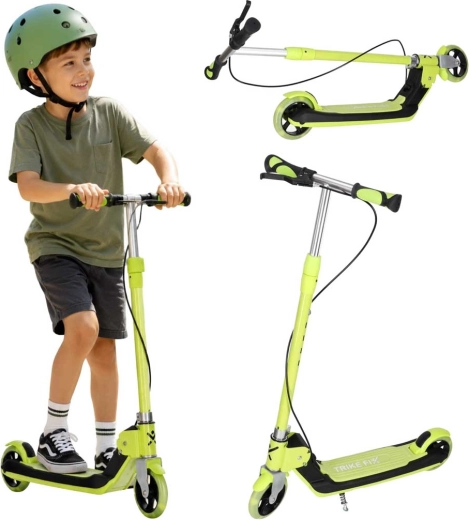 Trike Fix otroški zložljivi skiro z LED kolesi, neon zelen