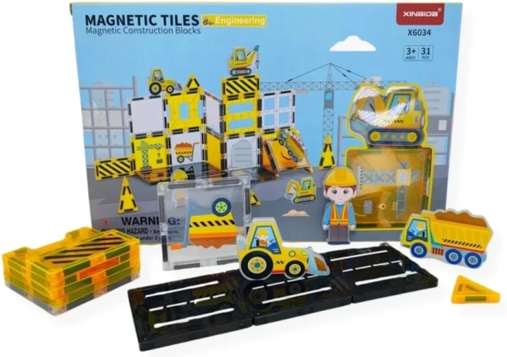 Magical Magnet magnetna gradbena igrača – gradbišče (31 kosov)