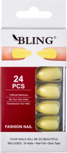 Umetni nohti, BLING Fashion Nail Tips (24 kosov) - rumeni