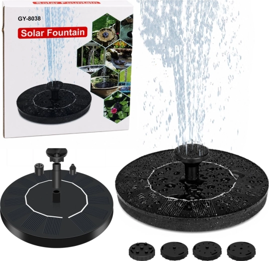 Sončna vrtna fontana za ribnik s 4 šobami 180 l/h